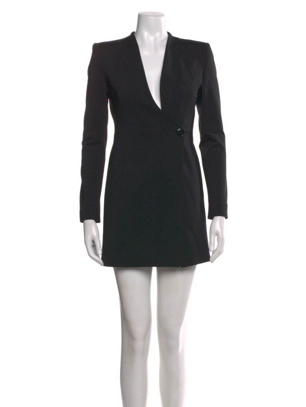 Alice + Olivia Black Tailored Wrap-Style Mini Dress